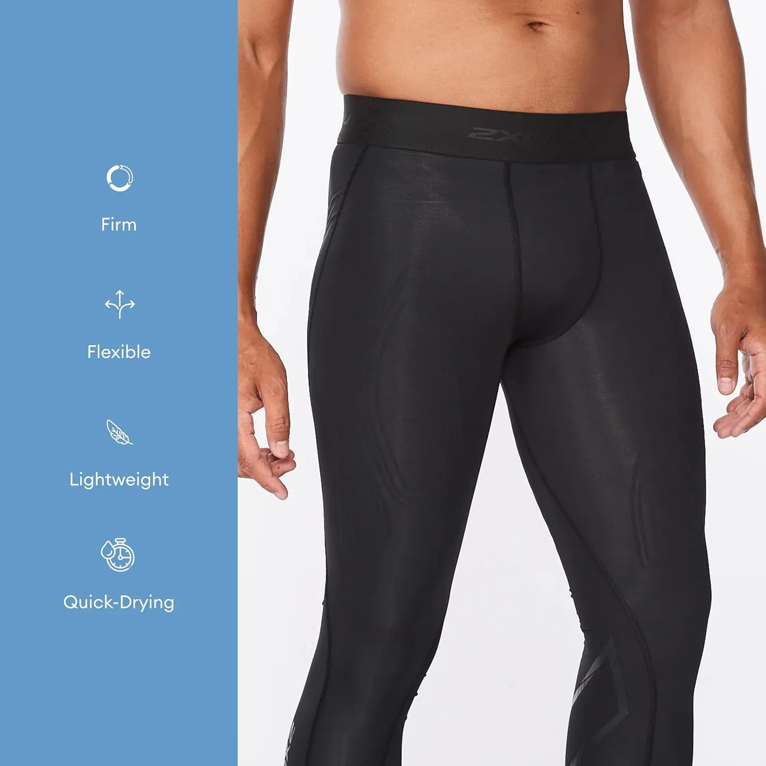 2XU Men's Force Compression Tights - High Performance, Reduced Muscle Movement