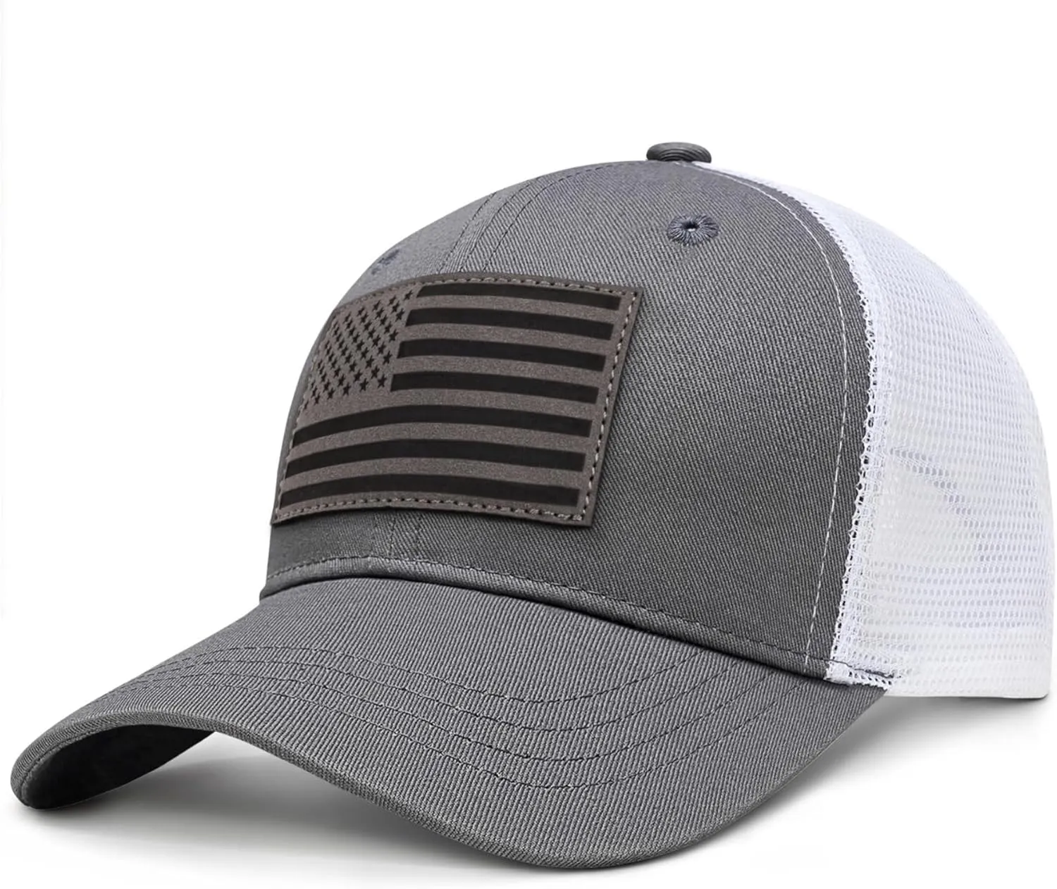 American Flag Trucker Hat - Snapback Hats for Men Women Baseball Cap - Breathable Mesh & Adjustable Fit for Casual Wear