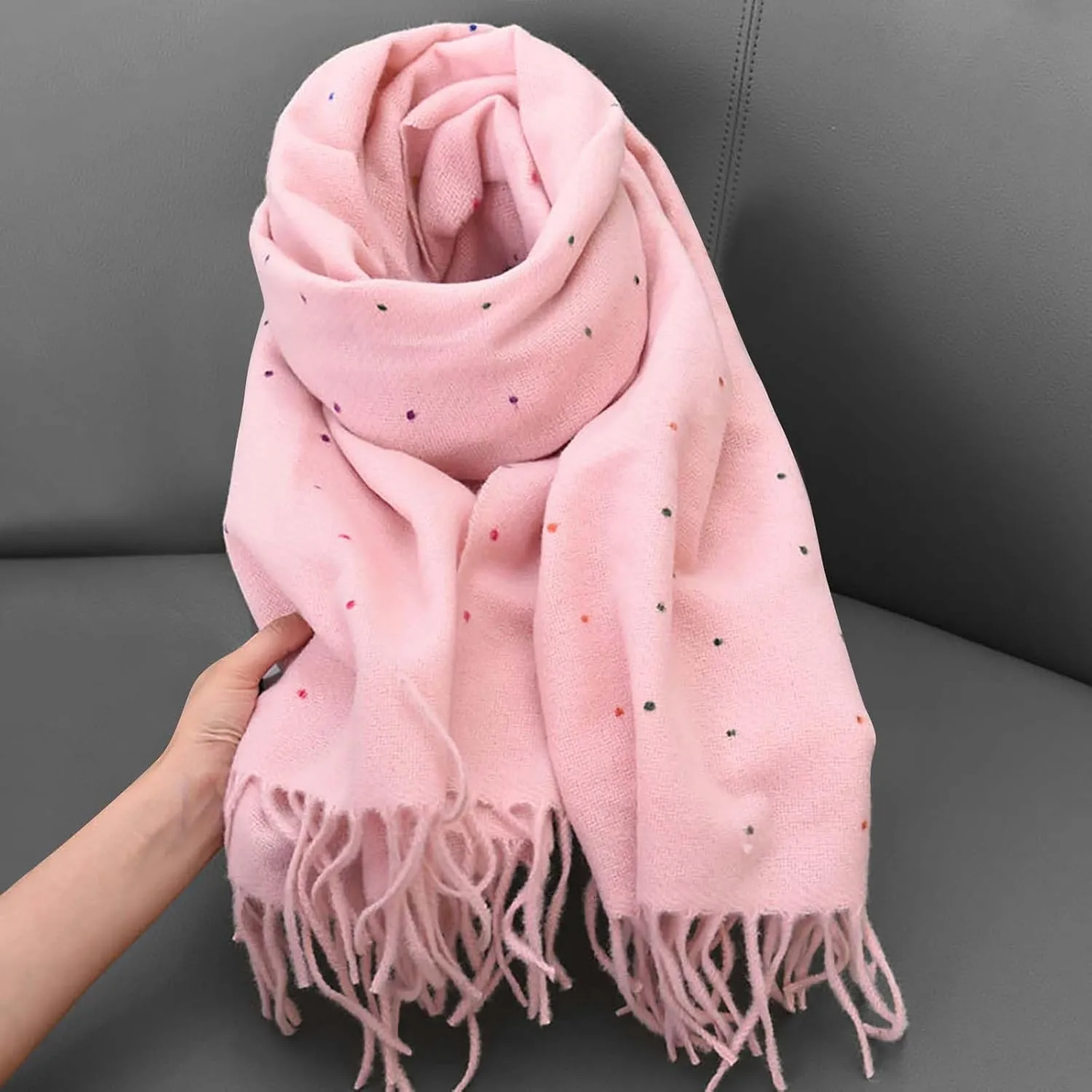 Blanket Scarf Winter Warm Scarfs Women Cashmere Feel Lightweight Soft Oversized Stylish Tartan Scarves Shawl Wraps