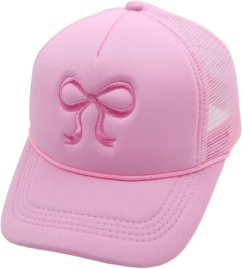 Bow-Tie Mesh Back Baseball Caps for Women Trendy Y2k Trucker Hats Dad Hat Sports Hat Breathable Snapback Hats 2025
