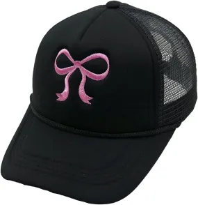 Bow-Tie Mesh Back Baseball Caps for Women Trendy Y2k Trucker Hats Dad Hat Sports Hat Breathable Snapback Hats 2025