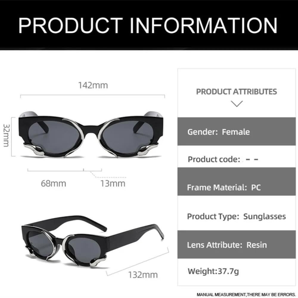 Cat Eye Sunglasses Woman Small Frame Sun Glasses Female Vintage Hip Hop Punk
