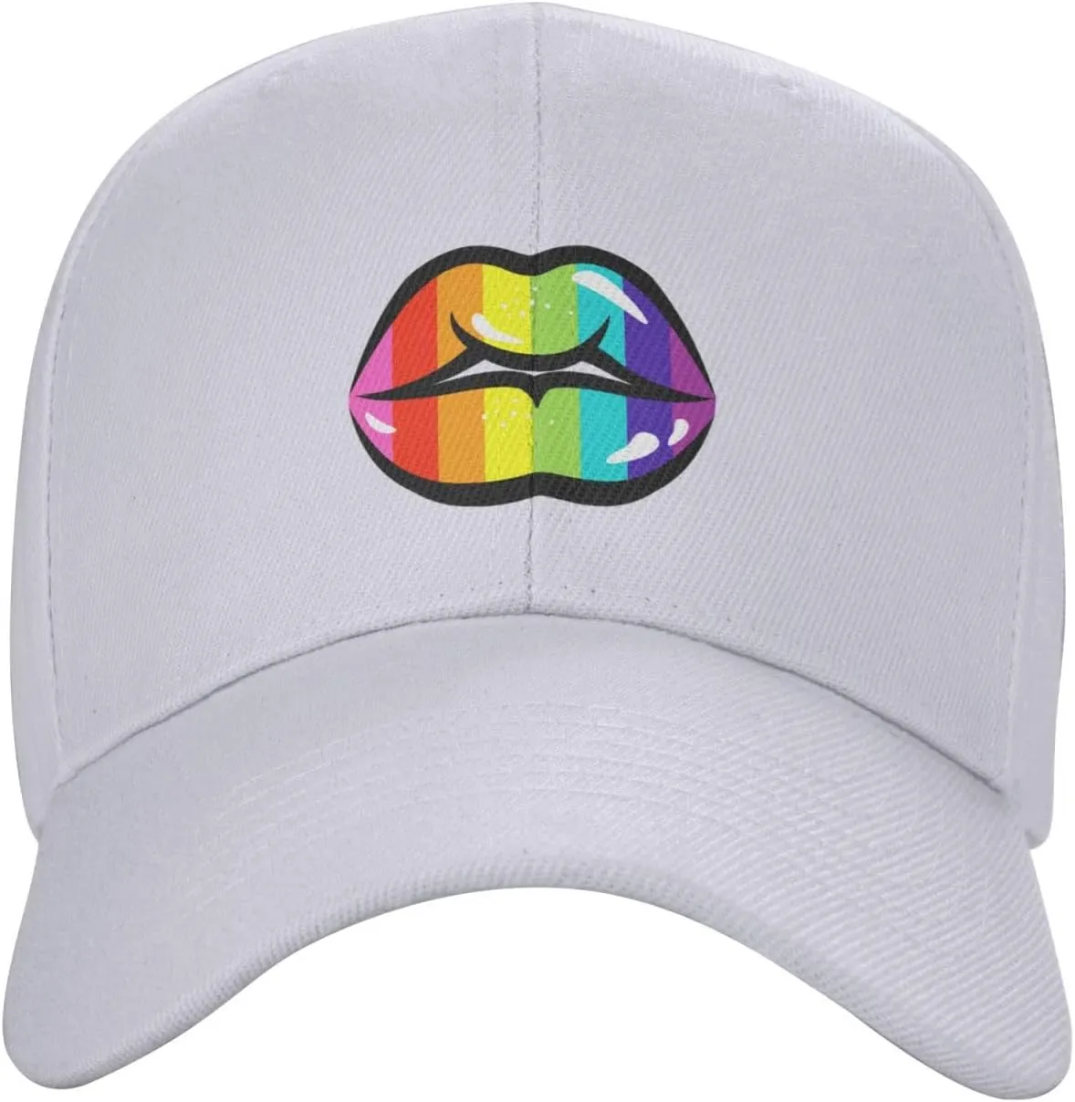 Colored Lips Baseball Cap for Men Women Hat Adjustable Breathable Trucker Caps