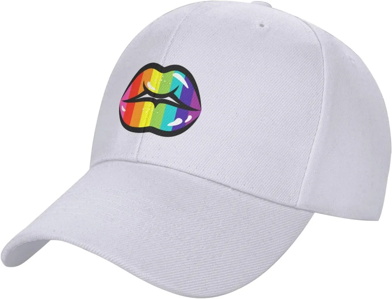 Colored Lips Baseball Cap for Men Women Hat Adjustable Breathable Trucker Caps