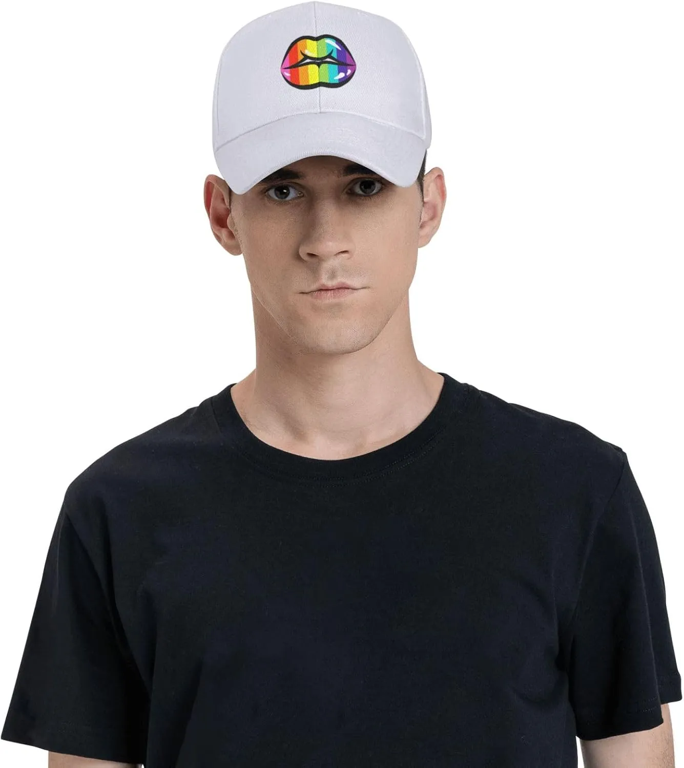 Colored Lips Baseball Cap for Men Women Hat Adjustable Breathable Trucker Caps