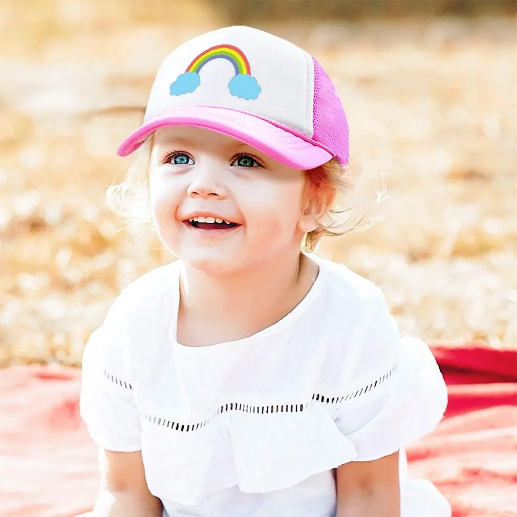 Custom Kids Trucker Hat Cute Rainbow Polyester Boys Caps & Girls Adjustable