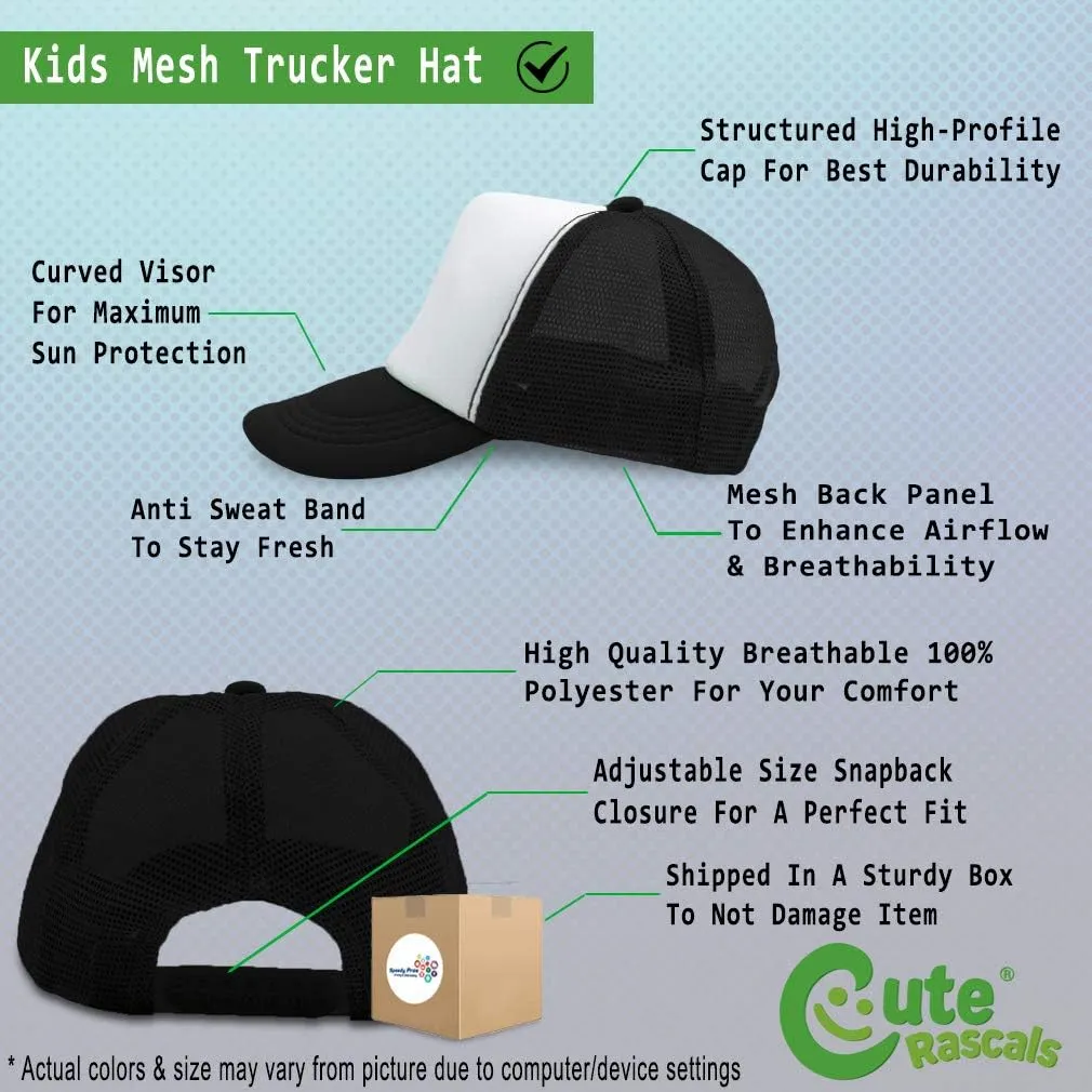 Custom Kids Trucker Hat Cute Rainbow Polyester Boys Caps & Girls Adjustable