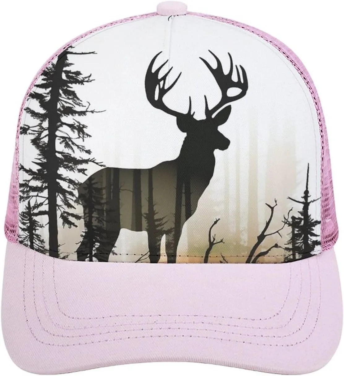 Deer Silhouette Adult Baseball Cap Hollow Baseball Hat Sun Visor Hat Adjustable Golf Hat for Men Women