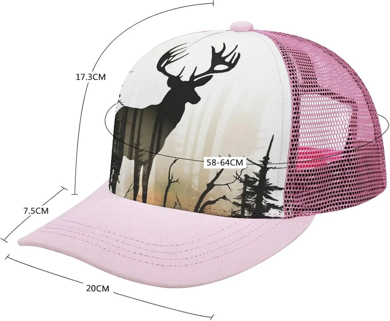 Deer Silhouette Adult Baseball Cap Hollow Baseball Hat Sun Visor Hat Adjustable Golf Hat for Men Women