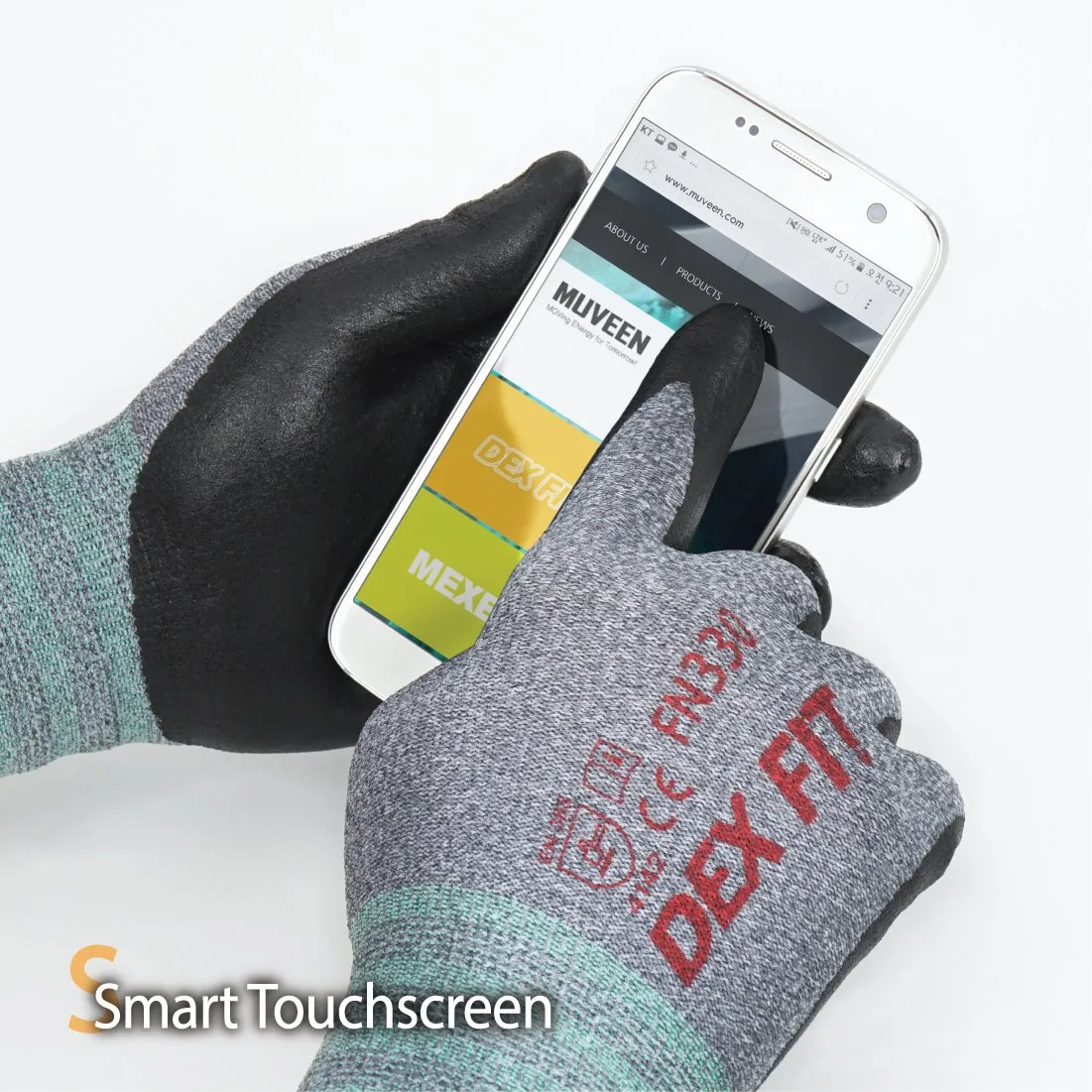 DEX FIT Nitrile Coated Work Gloves FN330-12 Pairs, 3D-Comfort Stretchy Fit, Firm Grip, Thin & Lightweight, Touchscreen Fingers, Protective & Durable, Breathable, Machine Washable; Grey M (8)