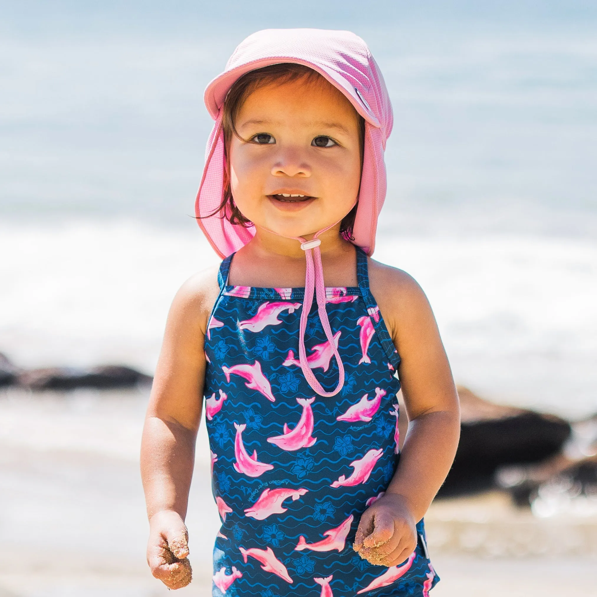 Eco Breathable Flap Hat UPF 50  - Light Pink