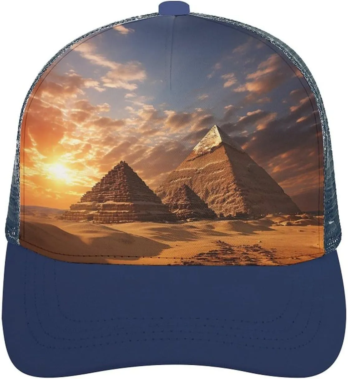 Egyptian Pyramids Adult Baseball Cap Hollow Baseball Hat Sun Visor Hat Adjustable Golf Hat for Men Women