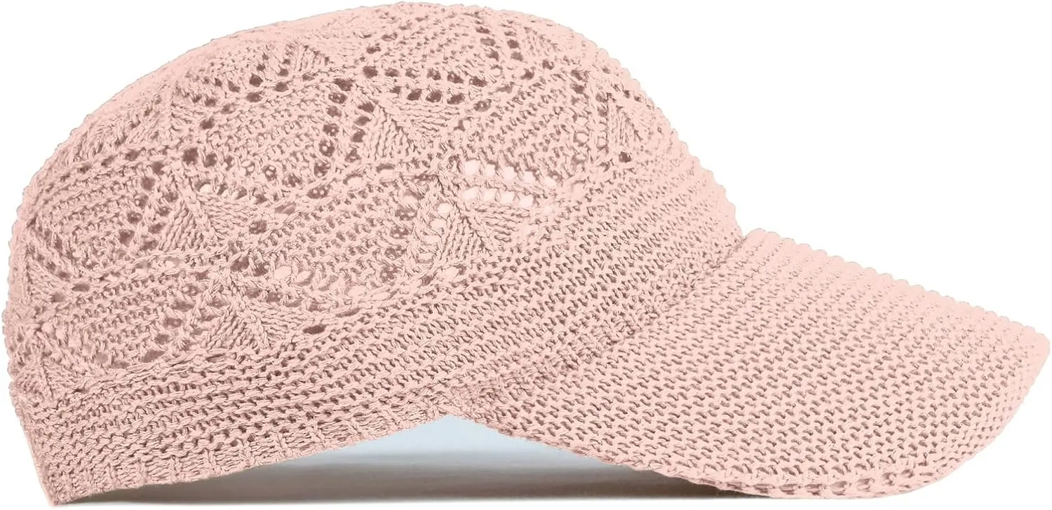 FASHIXD Knit Mesh Baseball Cap for Women Summer Yarn Trucker Hats Breathable Outdoor Hat