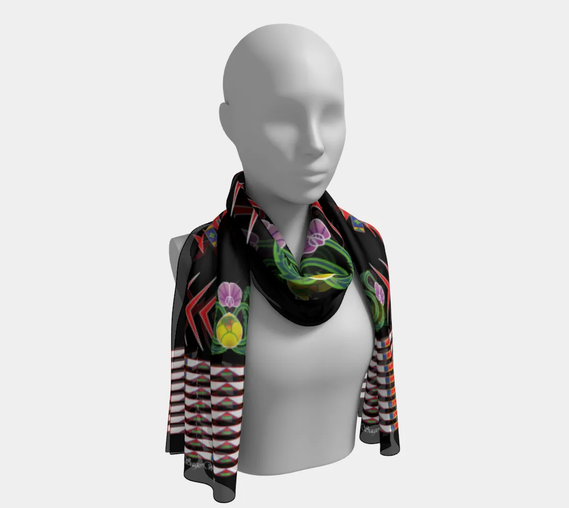 Gratitude Black Long Scarf
