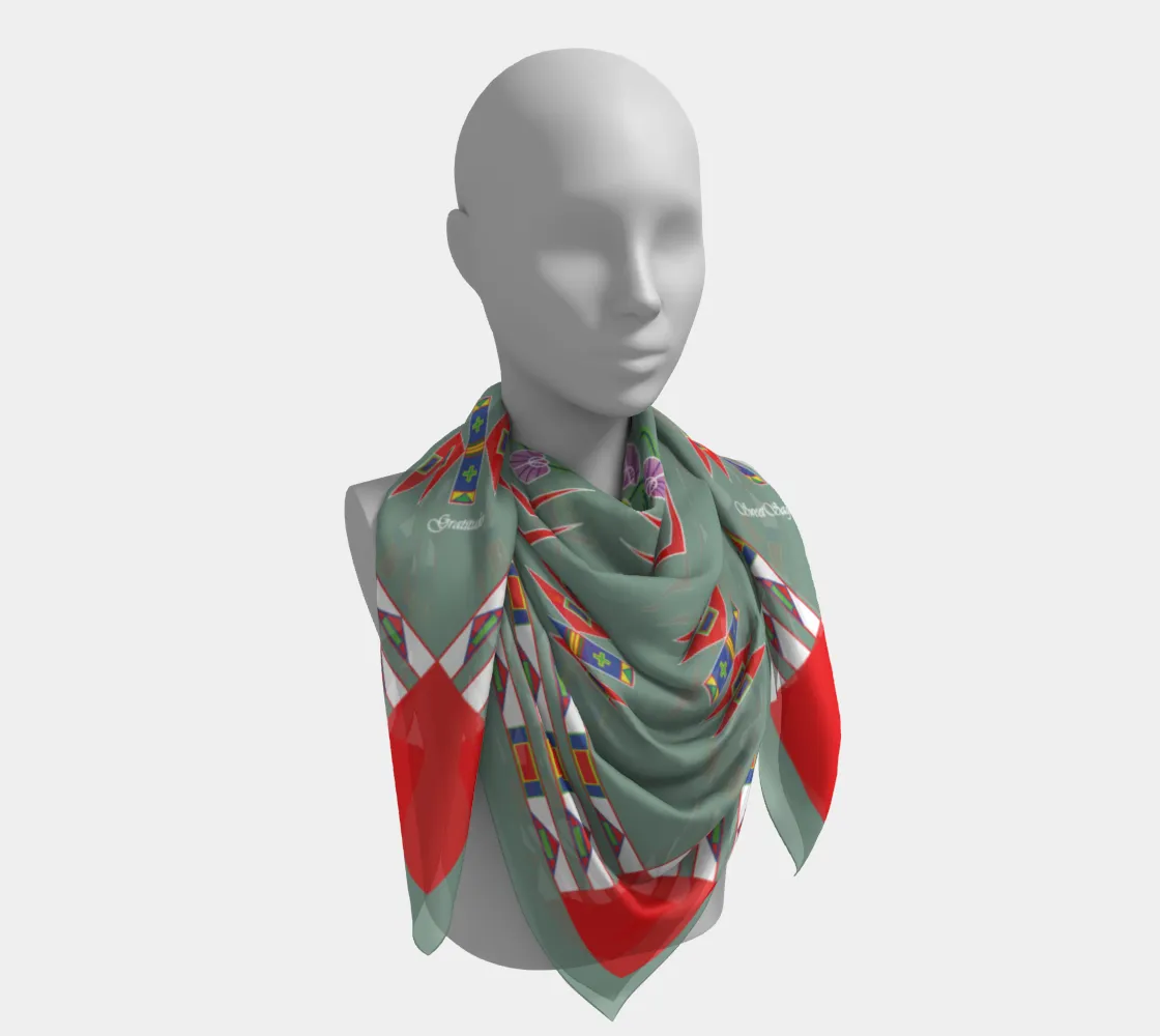 Gratitude Moss Square Scarf