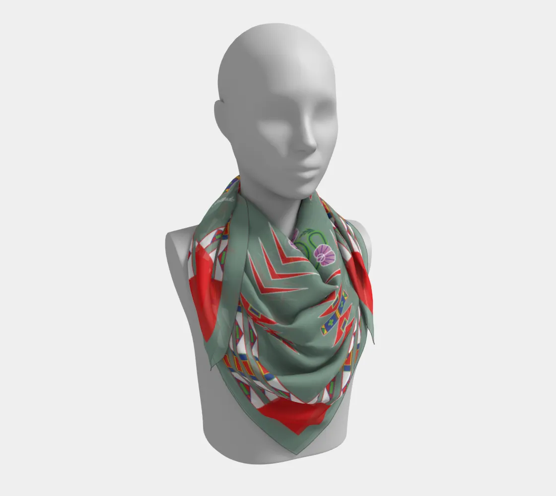 Gratitude Moss Square Scarf