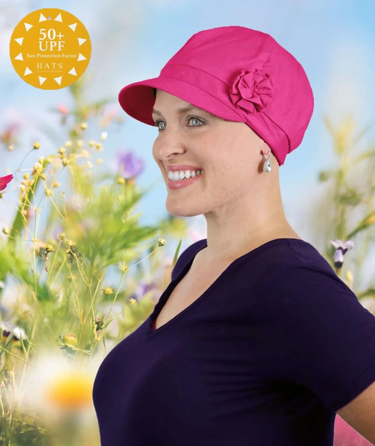 Hats Scarves & More Chemo Headwear for Women Summer 100% Cotton Newsboy Cancer Hats 50  UPF Sun Protection Brighton