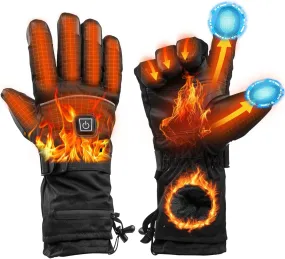Heated Gloves for Men Women - Heated Gloves Rechargeable with Touchscreen Waterproof, Upgrade Non-Slip Electric Heating Gloves for Winter Outdoor Cycling Camping Skiing Fishing Hiking Hunting