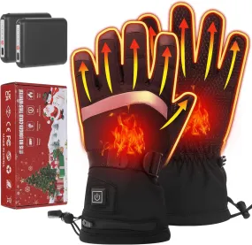 Heated Gloves for Men Women,5000mAh Rechargeable Battery Electric Heating Glove,3 Heating Levels Waterproof&Windproof Hand Warmers for Cycling Motorcycle Snowboarding Outdoor Sports