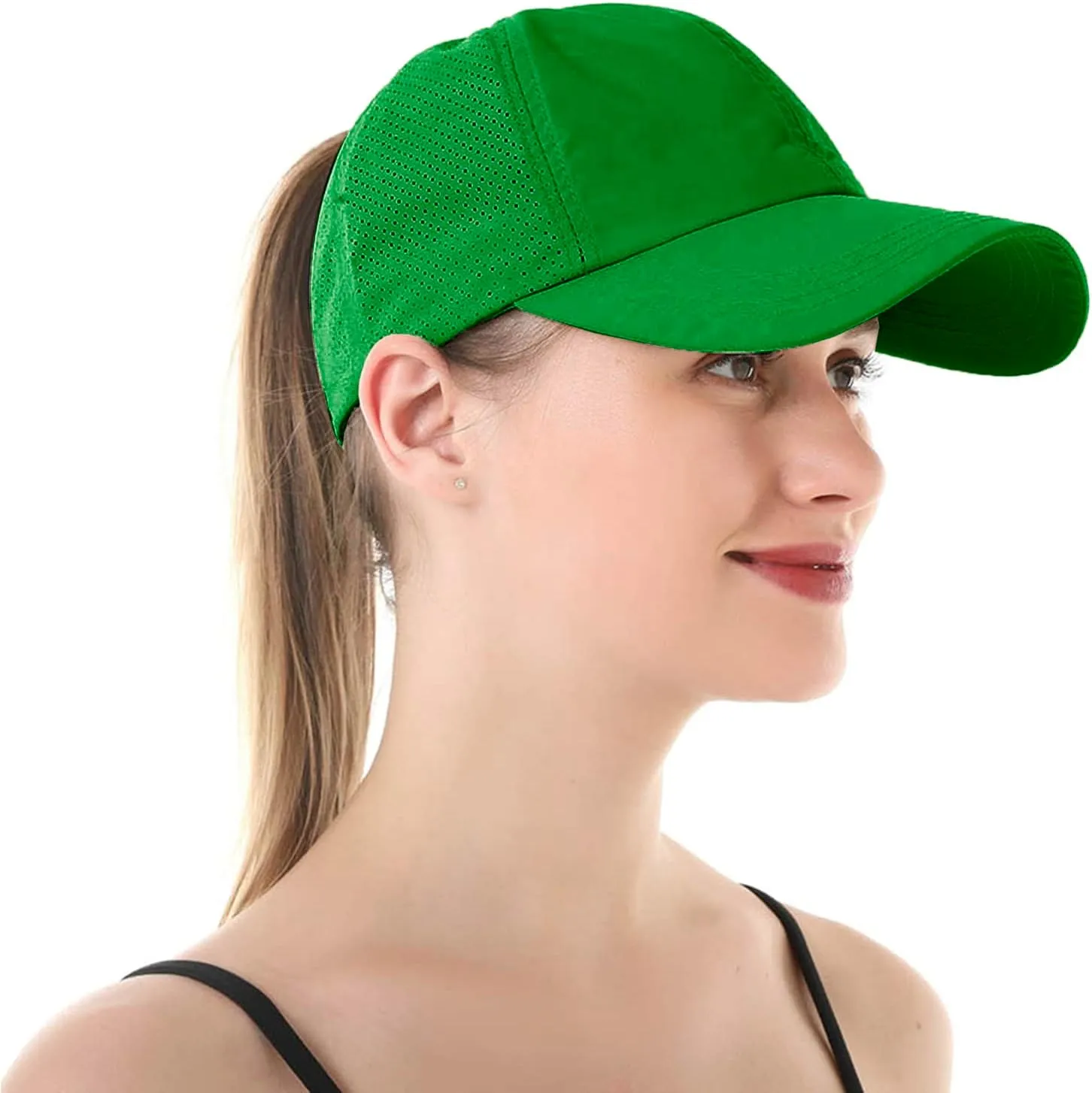HGGE Womens Criss Cross Ponytail Baseball Cap Adjustable High Messy Bun Ponycap Quick Drying Hat