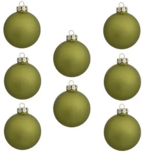 Holiday Living 8-Pack Green Matte Glass Ornament Set