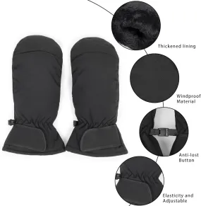 INOGIH Winter Outdoor Waterproof-Windproof Ski-Gloves for Women/Men - Non-Slip Warm Thick Lining Snow Mittens