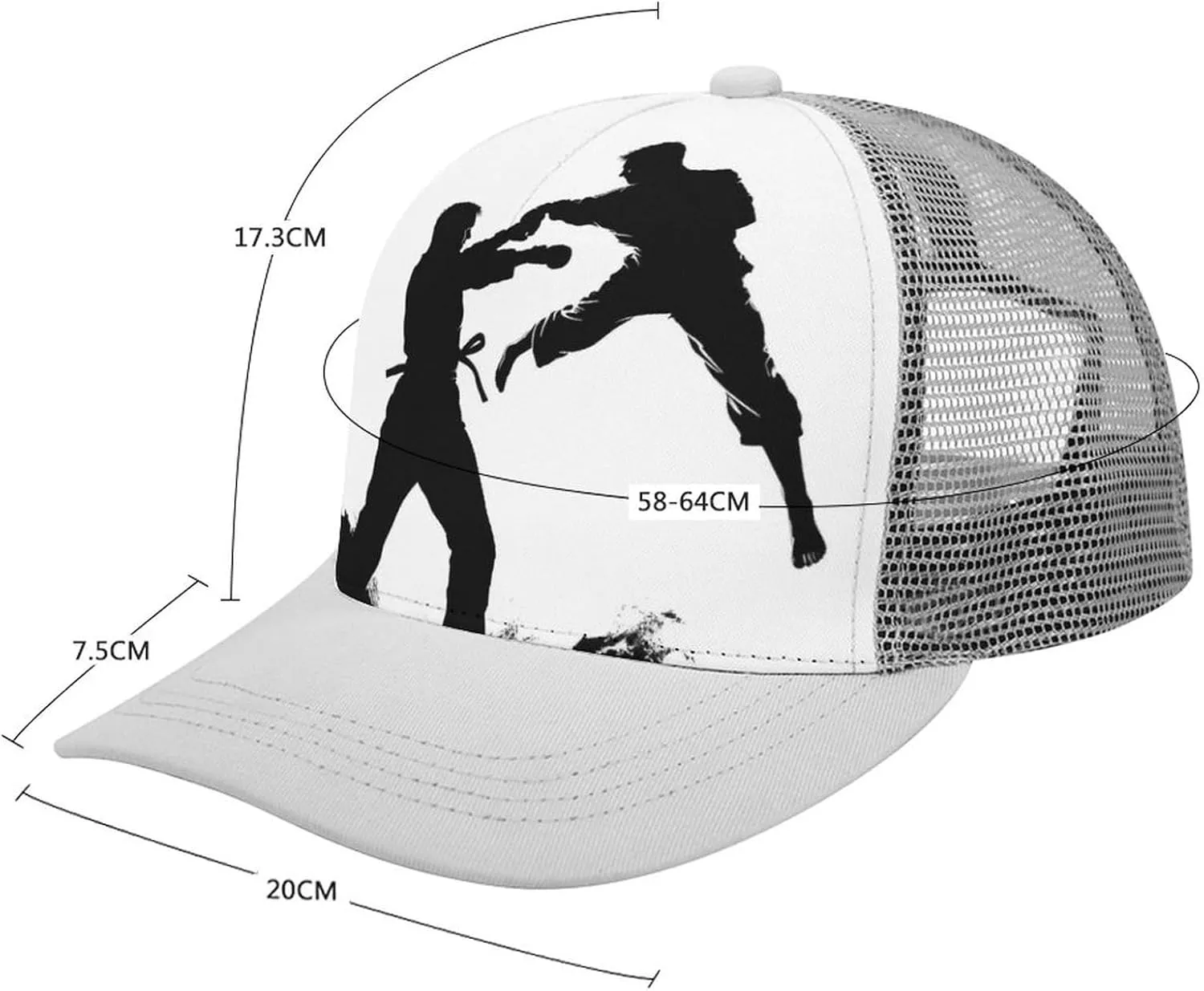 Kickboxing Adult Baseball Cap Hollow Baseball Hat Sun Visor Hat Adjustable Golf Hat for Men Women