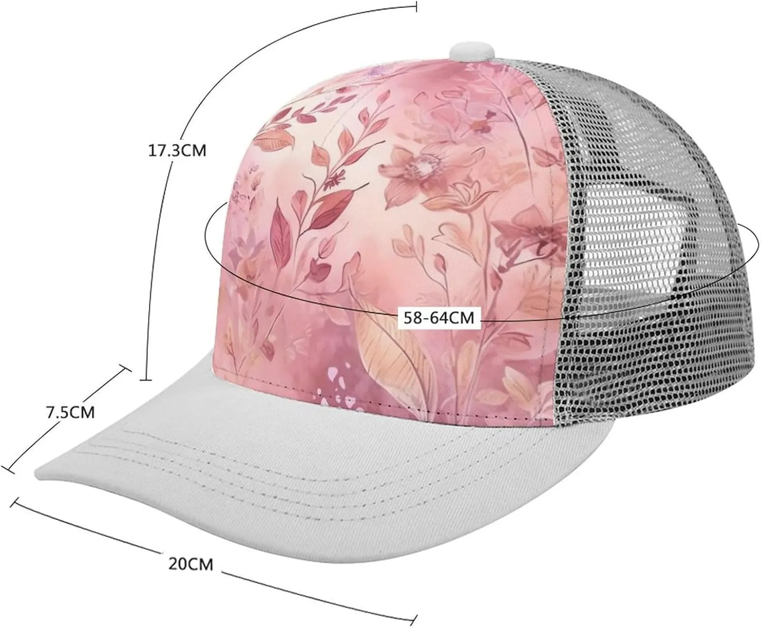 Leaves of Flowers Adult Baseball Cap Hollow Baseball Hat Sun Visor Hat Adjustable Golf Hat for Men Women