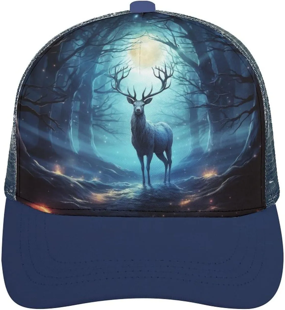 Moonlight Deer Adult Baseball Cap Hollow Baseball Hat Sun Visor Hat Adjustable Golf Hat for Men Women
