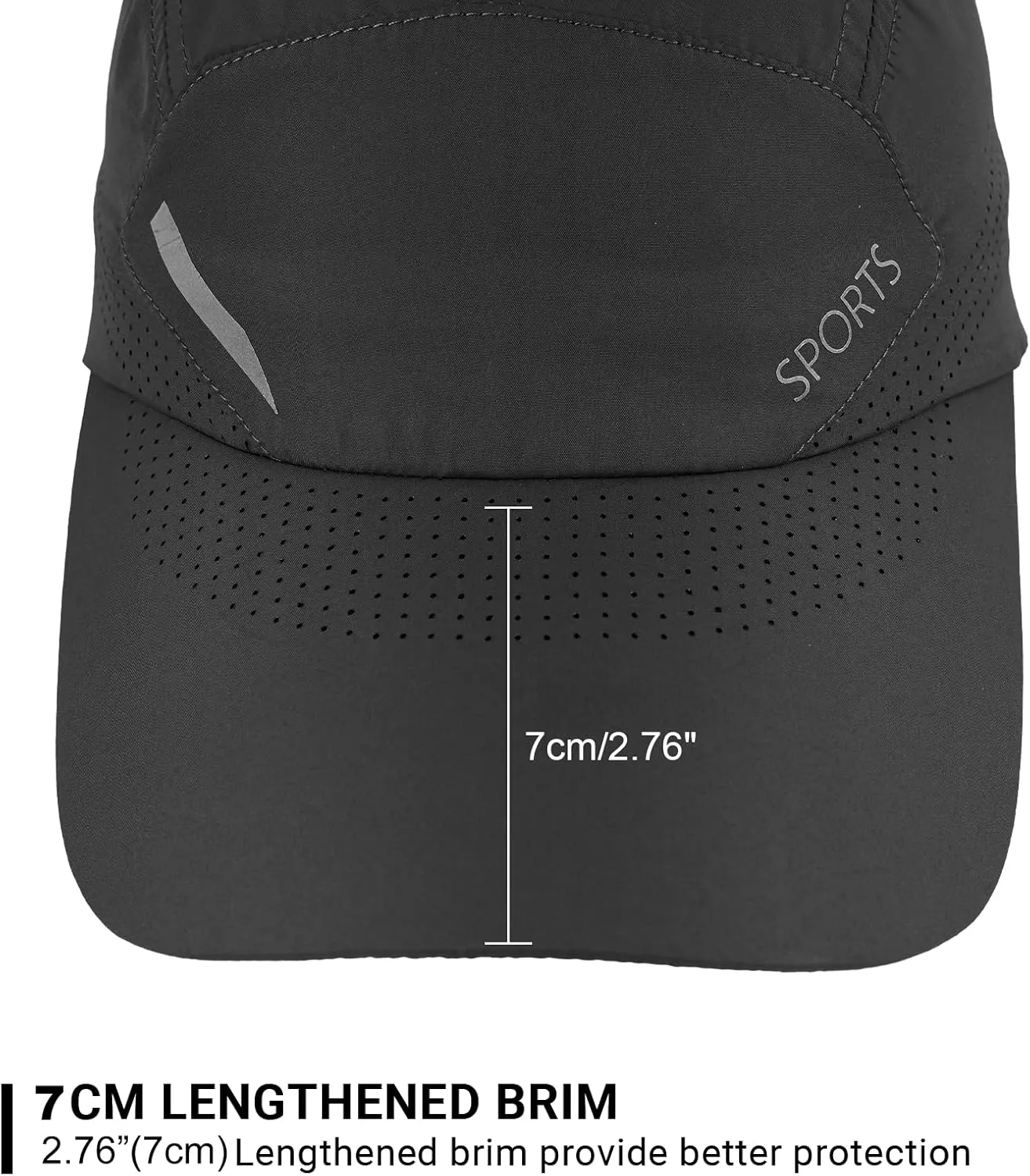 Quick Dry Running Hat Adjustable Cooling Baseball Hat Breathable Sport Cap Reflective UPF 50  Run Hats for Womens Men