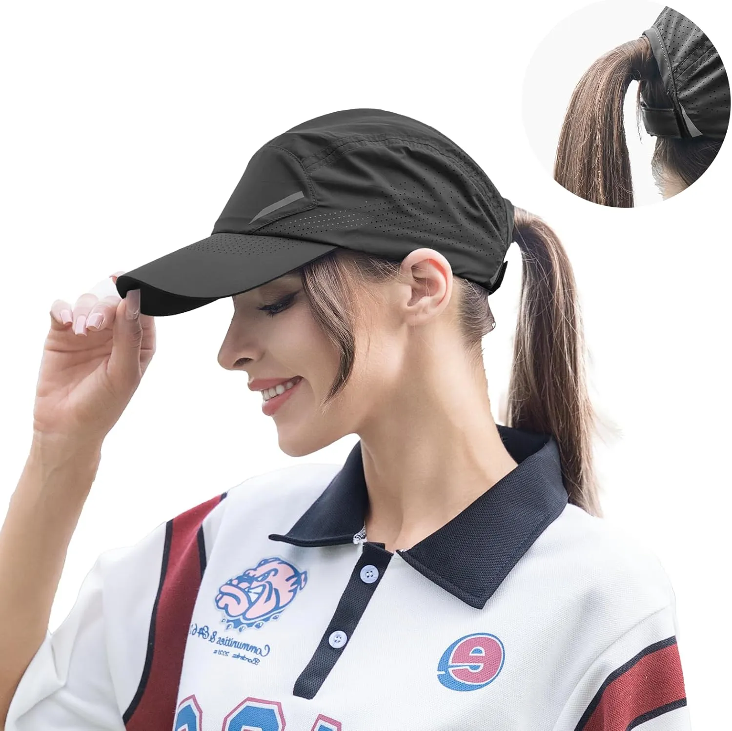 Quick Dry Running Hat Adjustable Cooling Baseball Hat Breathable Sport Cap Reflective UPF 50  Run Hats for Womens Men