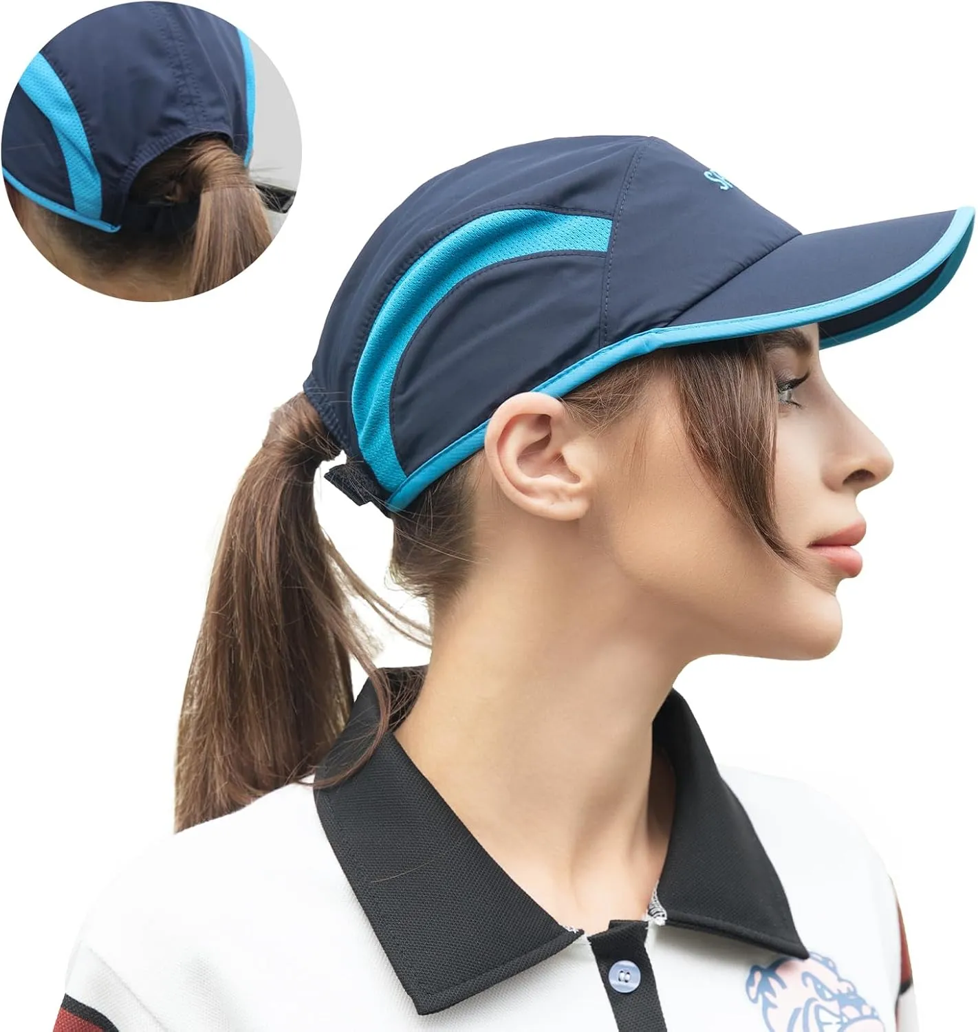 Quick Dry Running Hat Adjustable Cooling Baseball Hat Breathable Sport Cap Reflective UPF 50  Run Hats for Womens Men