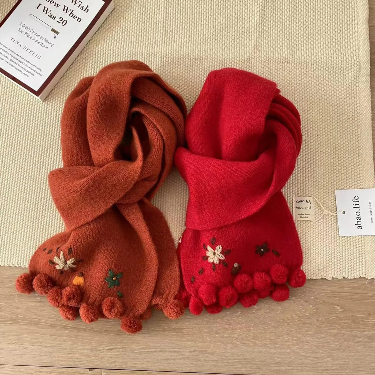 Scarfs for Women, Winter Scarf, Classic Aesthetic Pashmina Shawls and Wraps Cashmere Feel Scarfs Floral Long Scarves
