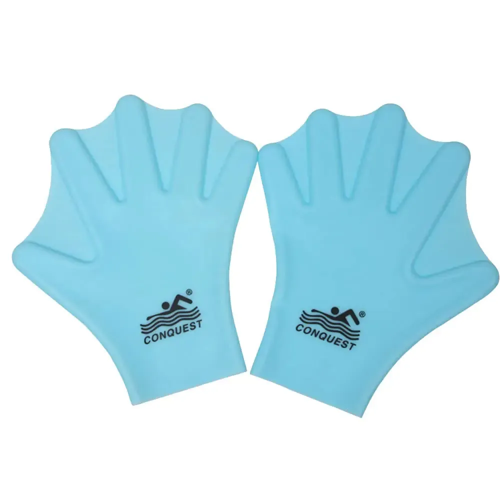 Silicone Webbed Swimming Gloves Aqua Fit Swim Training Gloves Web Gloves Swimming Closed Full Finger Webbed Water Gloves Unisex Adult1 Pair