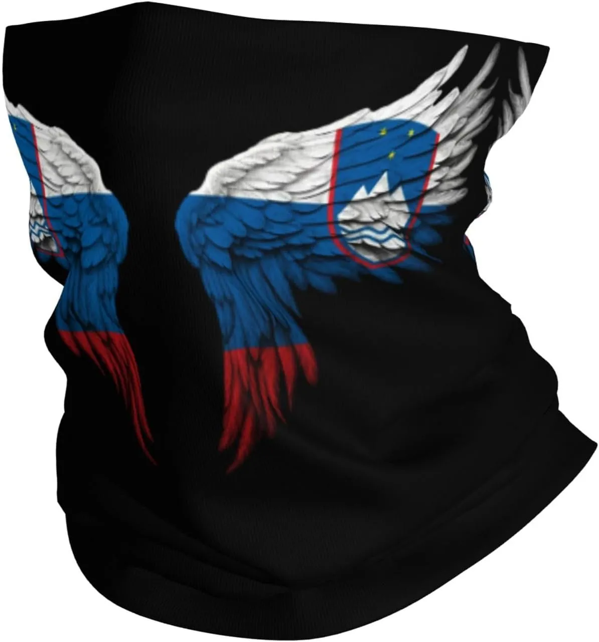 Slovenia Slovene Slovenian Flag Wings Balaclava Bandana Neck Gaiter Face Mask for Men Women Shield Scarf Face Mask Seamless Uv Protection for Motorcycle Cycling Riding Running Headbands White