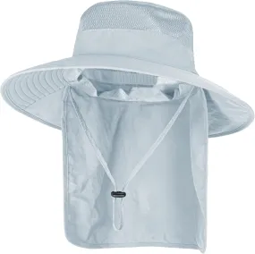 Sun Hats for Men Women Fishing Hat UPF 50  Breathable Wide Brim Bucket Hats Summer UV Protection Safari Hat with Neck Flap