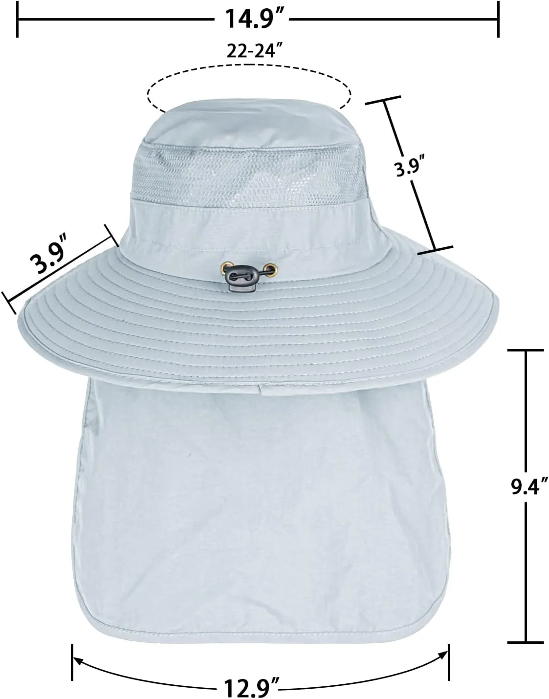 Sun Hats for Men Women Fishing Hat UPF 50  Breathable Wide Brim Bucket Hats Summer UV Protection Safari Hat with Neck Flap