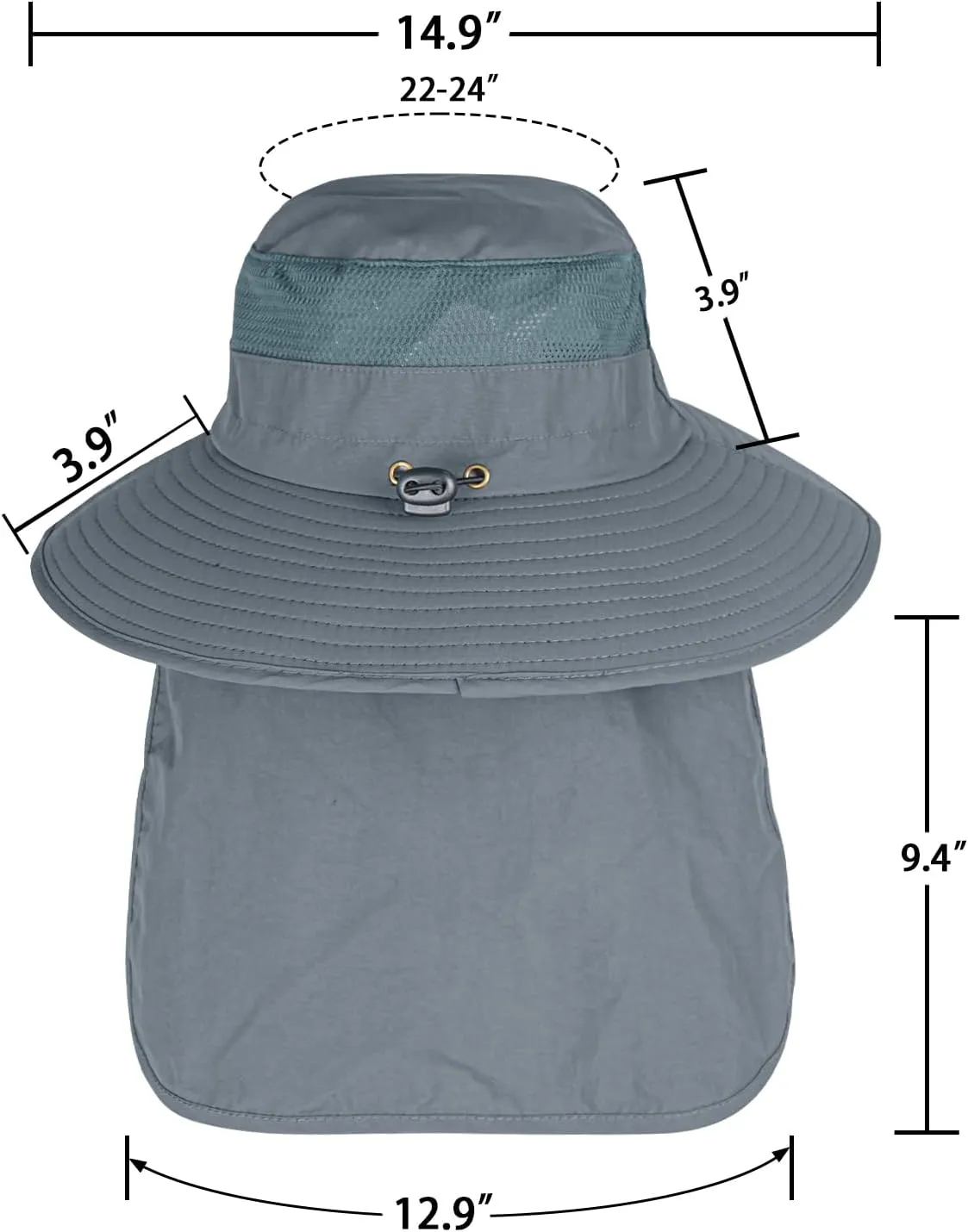Sun Hats for Men Women Fishing Hat UPF 50  Breathable Wide Brim Bucket Hats Summer UV Protection Safari Hat with Neck Flap