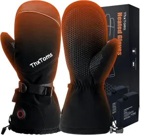 ThxToms Heated Mittens Gloves,5V 4000MAH Type-c Electric Rechargeable Battery Gloves Men Women for Winter Skiing Skating Snow Camping Hiking Heated Hand Warmer Gloves