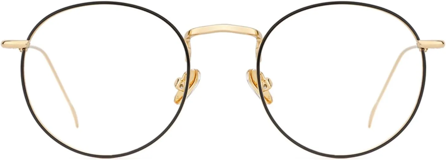TIJN Henk Blue Light Glasses for Woman Man,Metal Frame Clear Bluelight Blocking Glasses for Computer Screen Gaming Stylish