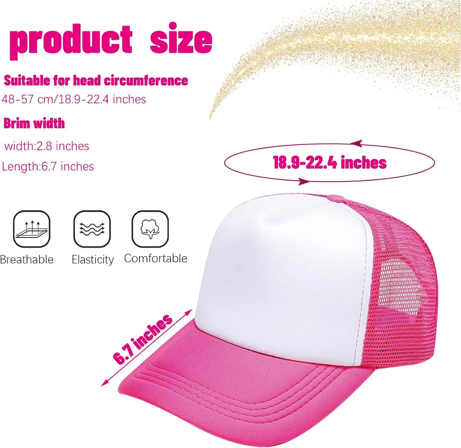 Ultrafun 6 Pack Kids Trucker Hat Sublimation Blank Plain Hats Mesh Adjustable Outdoor Sports Baseball Caps for Boys Girls