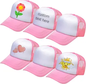 Ultrafun 6 Pack Kids Trucker Hat Sublimation Blank Plain Hats Mesh Adjustable Outdoor Sports Baseball Caps for Boys Girls