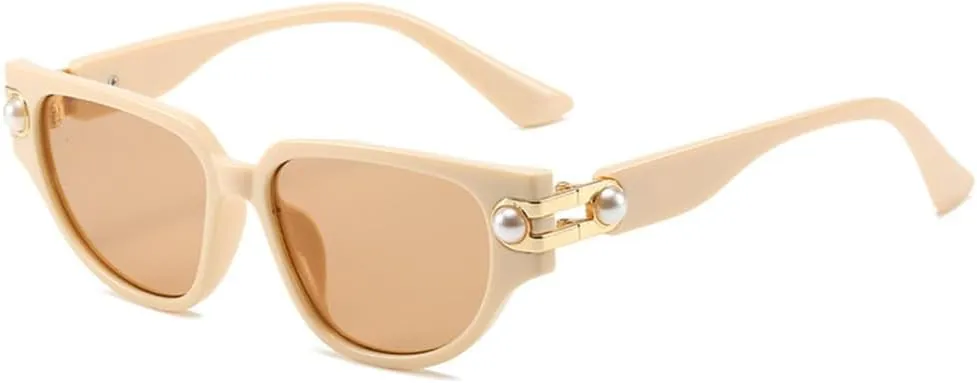 Vintage Cat Eye Sunglasses Women Sun Glasses For Female Pearl Ladies Eyeglasses UV400