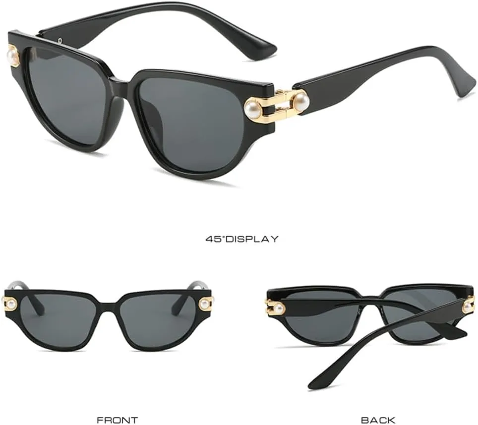 Vintage Cat Eye Sunglasses Women Sun Glasses For Female Pearl Ladies Eyeglasses UV400