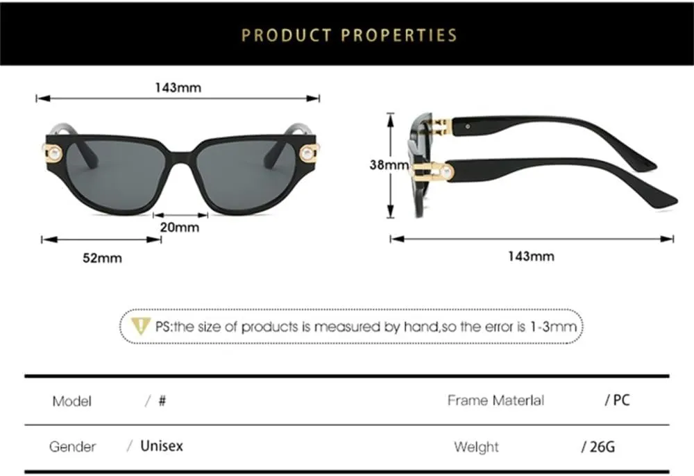 Vintage Cat Eye Sunglasses Women Sun Glasses For Female Pearl Ladies Eyeglasses UV400