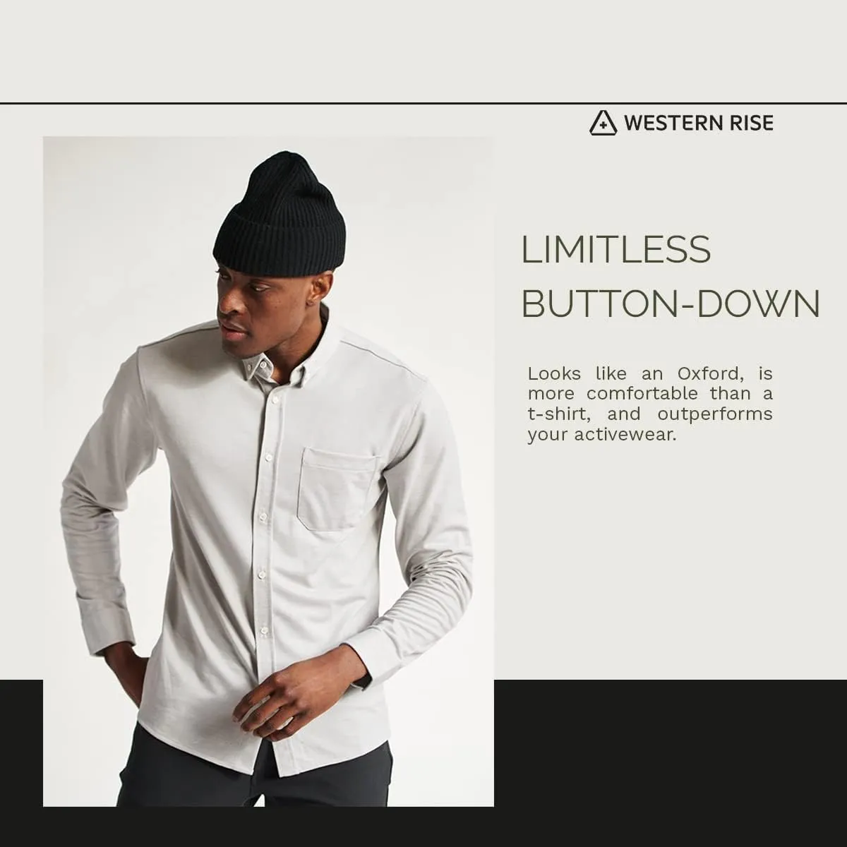 Western Rise Limitless Merino Wool Men's High Performance Button-Down Shirt
