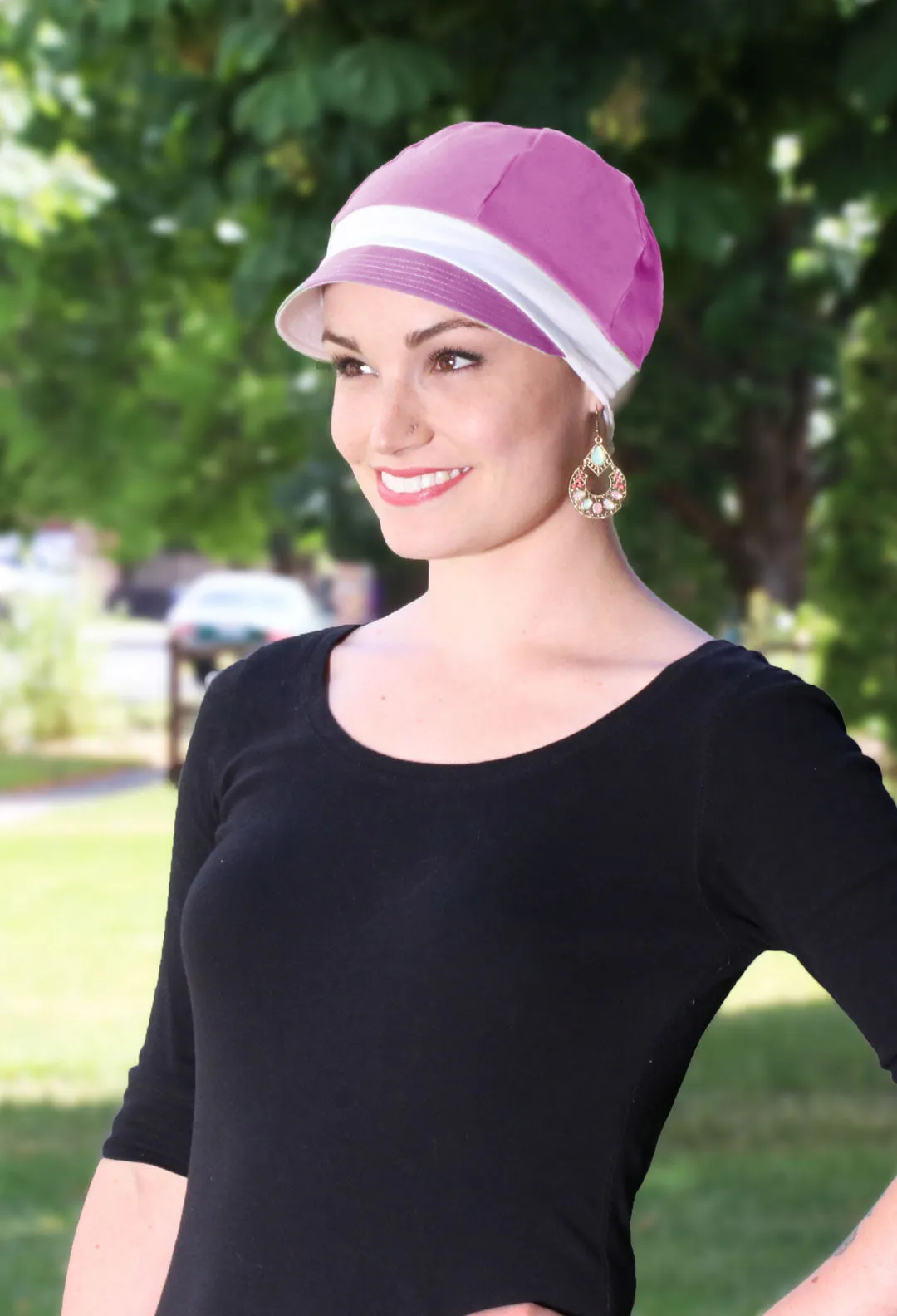 Whimsy Sport Soft Cotton Hat Chemo Headwear All Colors 50 UPF Sun Protection