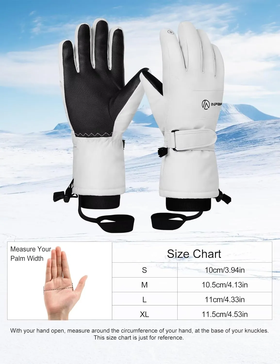 Winter Ski Gloves Men Women, 3M Thinsulate Snow Gloves, Waterproof Windproof Touchscreen Snowboarding Gloves, 5-Layer Thermal Warm Cold Weather Gloves for Skiing, Snowboard, Snowmobile
