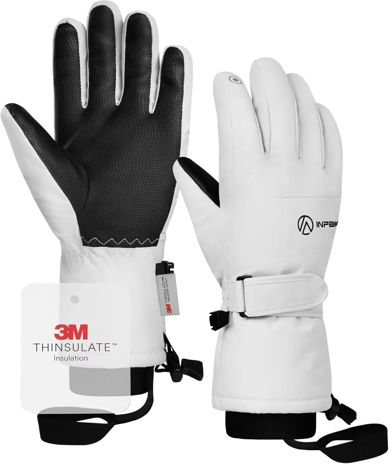 Winter Ski Gloves Men Women, 3M Thinsulate Snow Gloves, Waterproof Windproof Touchscreen Snowboarding Gloves, 5-Layer Thermal Warm Cold Weather Gloves for Skiing, Snowboard, Snowmobile