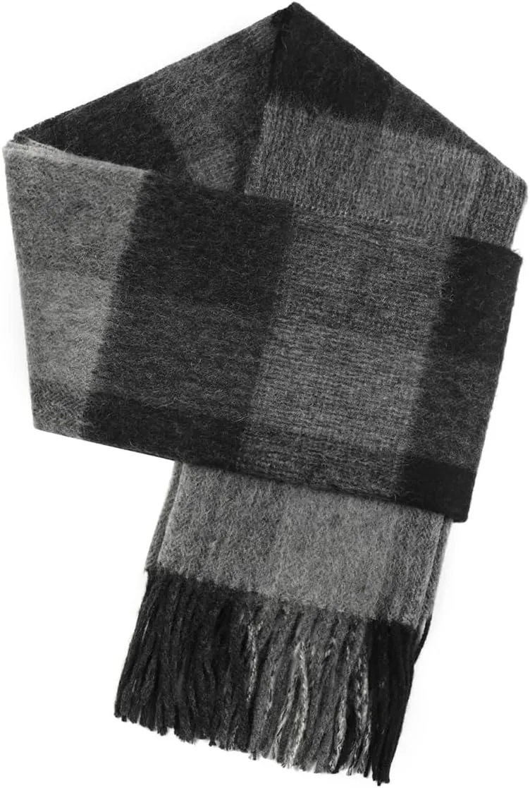 Winter Wool Plaid Striped Scarf for Men,Women Fashion Tartan Checkered Scarf Scarves
